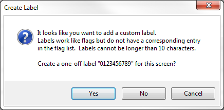 Creating a "One-off Label".