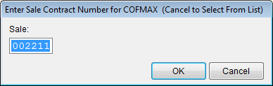 Enter the sale contract number to attach the sample to a sale.