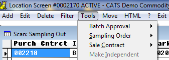 The ''Tools'' menu.