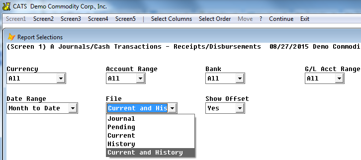 Use the File filter to select a set of records.