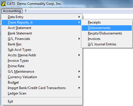 Transaction report types available in CATS.