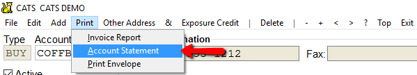 Choose Print Account statement when reviewing an account.