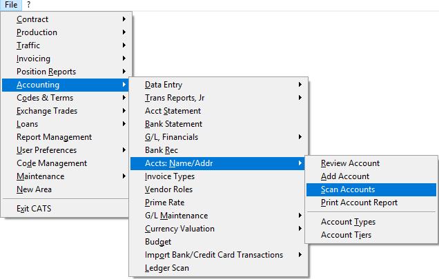 Scan the List of Accounts