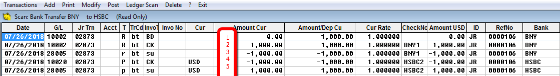 Bank transfer details