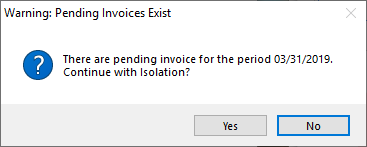 Choose Yes to keep isolating or No to return to the main menu.