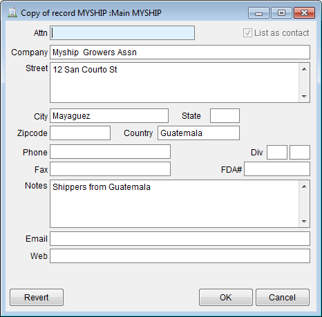 Press Ok after making changes to copied address