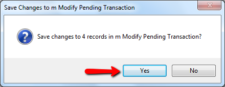 Save Modified Transaction