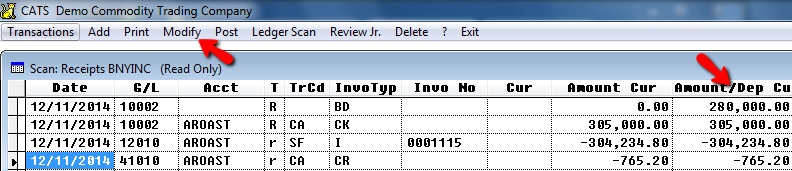 Transaction with Incorrect Deposit Amount