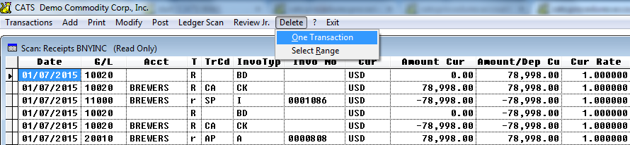 Delete Pending Transactions