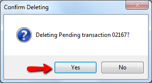 Confirm Deletion of Transactions