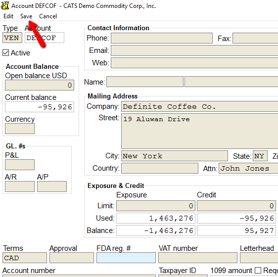Click Save to save your changes and proceed.