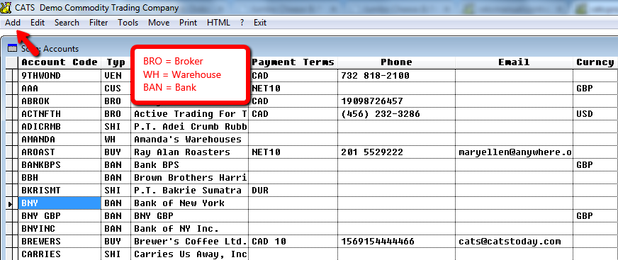 Pick Add to Create a New Code
