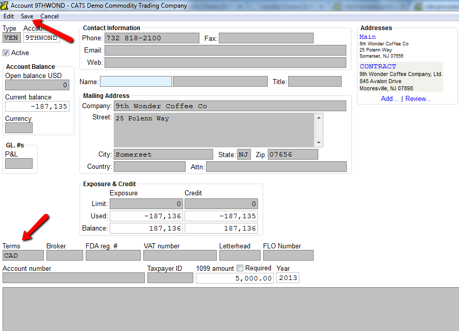 Fill in Account Details