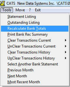 Recalculate all values for the month.
