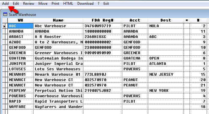 Other Traffic Codes Warehouse