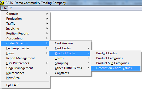 Accessing the Product Codes Area