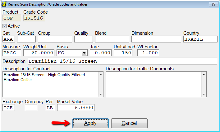 Edit and Change Description Code Details