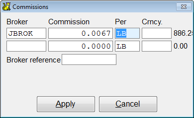 Enter Commission Amount per Unit