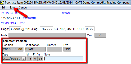Position Fields on Contract Item