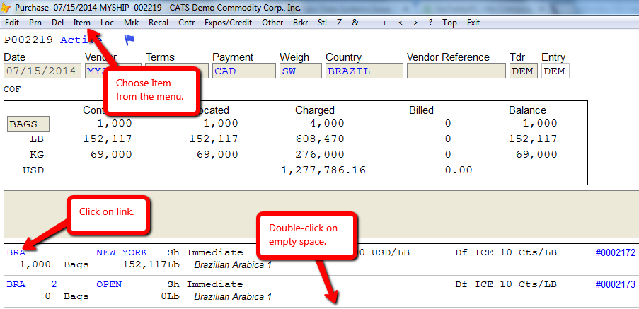 Ways to Access a Contract Item