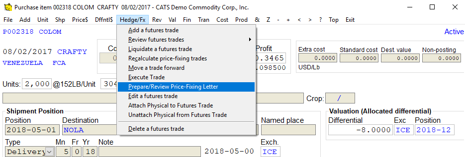 Prepare a price fixing letter