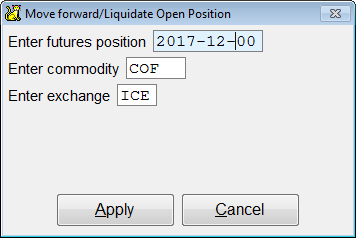 Enter filters and pick Apply to see a list of trades to liquidate