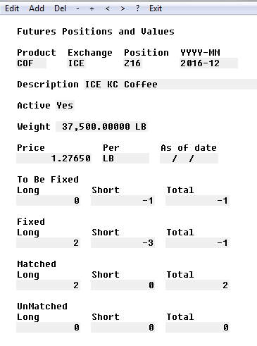 Review Position on the
Exchange