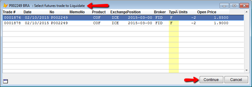 Review Liquidated Trades List