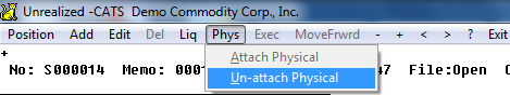 The Unattach and Attach physical menu.