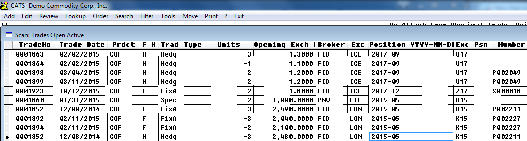 Scanning Open Trades