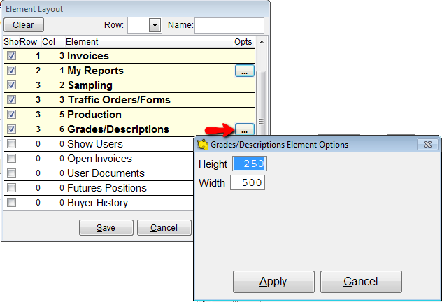 Click on the ... to change height/width of box