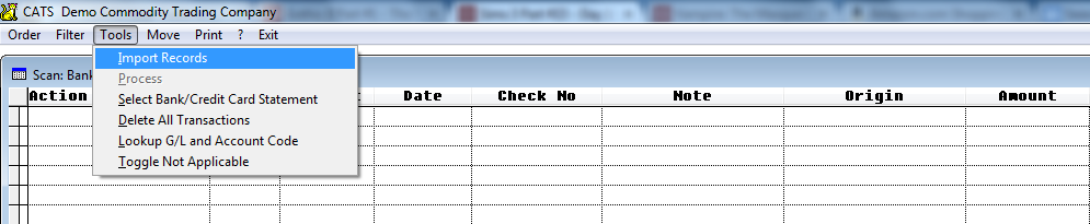Select Import Records from the Tools menu