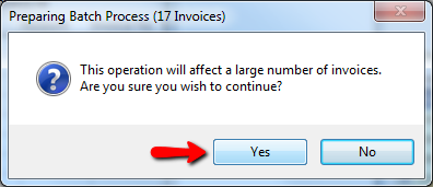 Proceed with Process on Large Number of Invoices