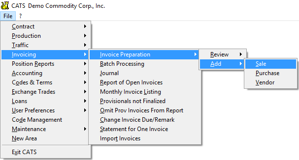 Add a Purchase or Sale Invoice from the main menu.