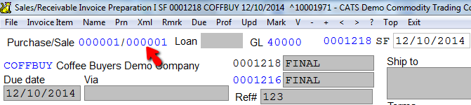 Link to the sale contract on the invoice.