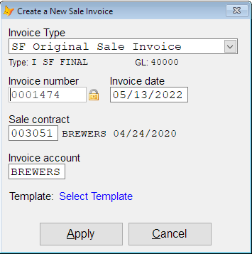Add invoice dialog