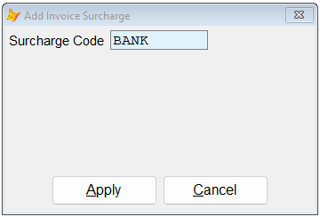Adding an invoice surcharge for a bank processing fee.