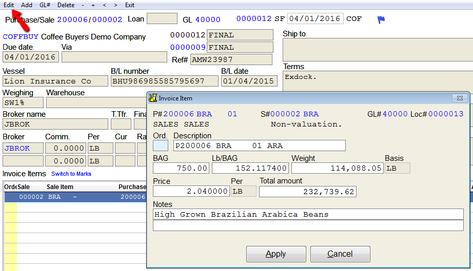 Edit Invoice