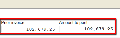 Invoice Reversal Amount to Post