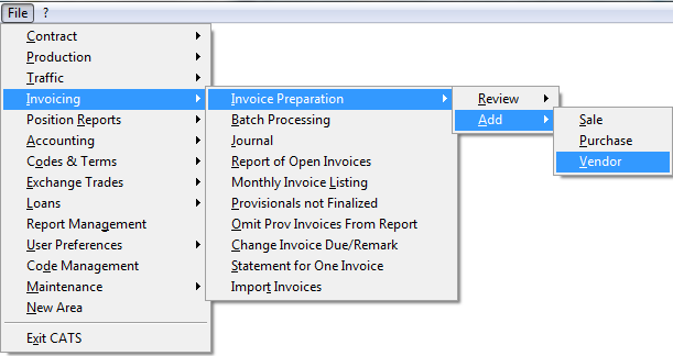 Add vendor access menu