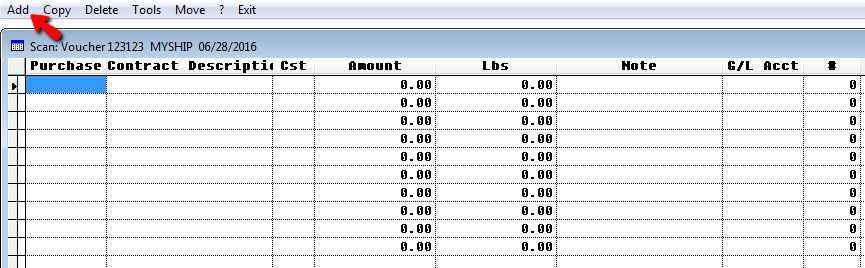 Add invoice items for the vendor grid