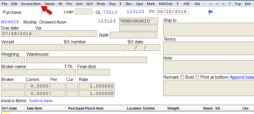 Add invoice items