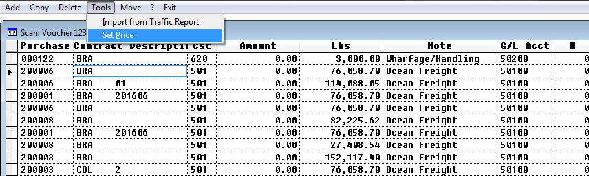 Set price on invoice items