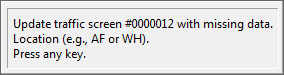 Example of a warning message