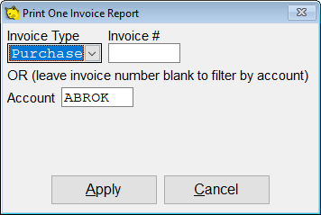 Print one invoice