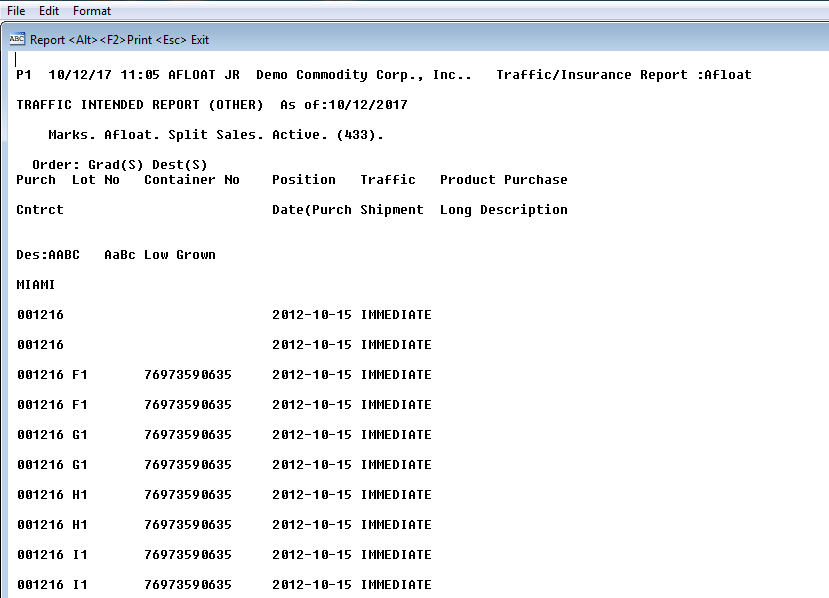 Question mark report file option