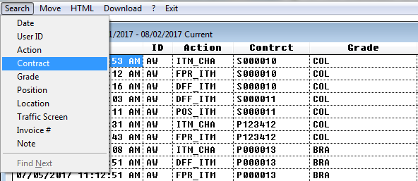 Search for a specific tracking file