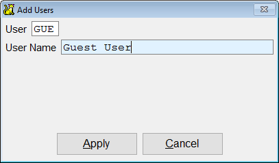 Enter the three character user ID and name.
