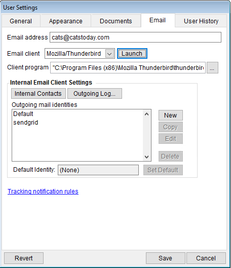 CATS Email Settings