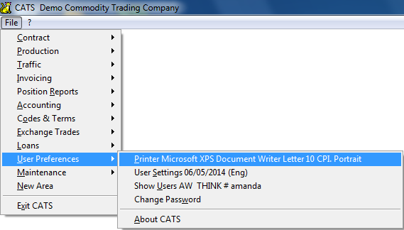 Accessing the Printer
Setup